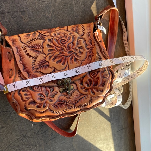 Authentic 100% Leather handmade in Mexico printed satchel Bag - Picture 6 of 8